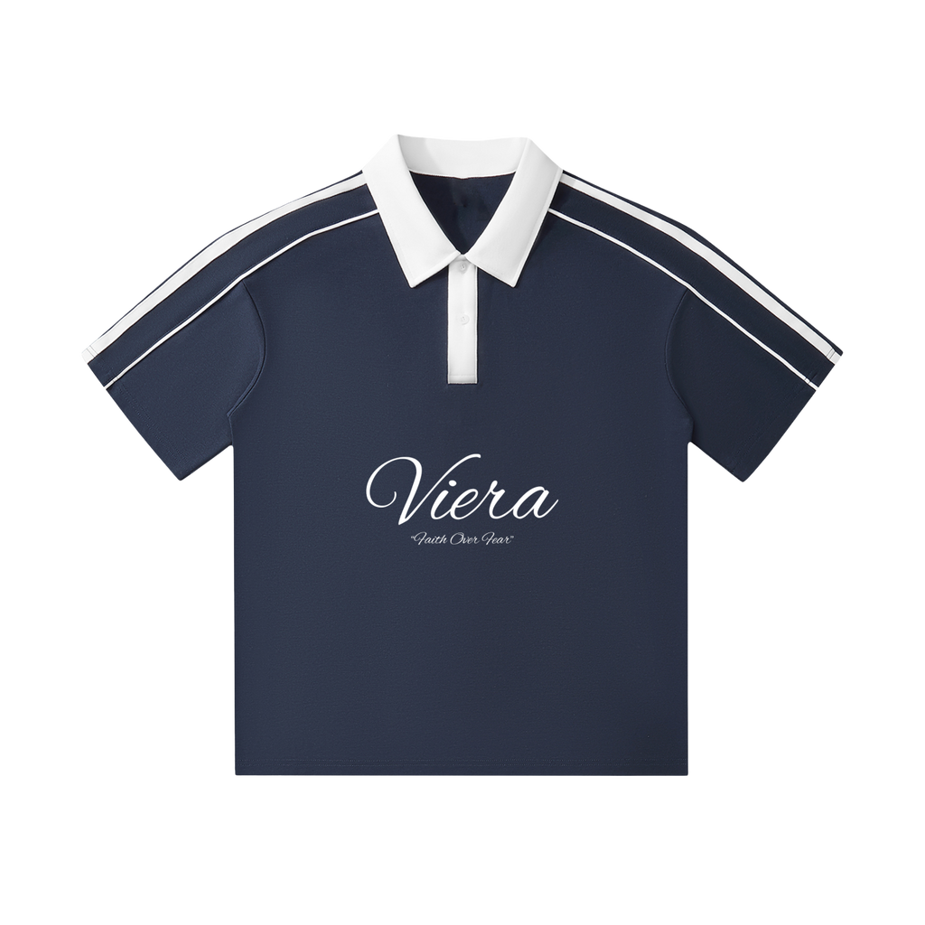 Viera "Faith Over Fear" Navy Polo