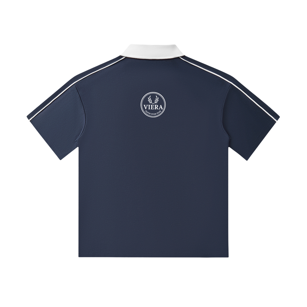 Viera "Faith Over Fear" Navy Polo